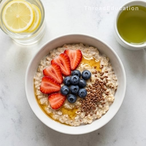 Un menu type pour un petit-déjeuner qui fait baisser la tension